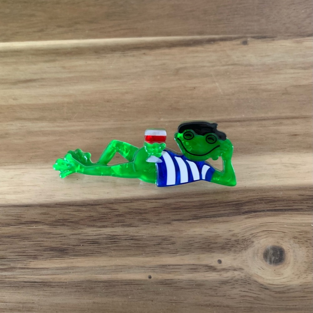 Erstwilder The Lush Frog brooch animal pin NWOT